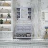 36'' Bathroom Vanity with Medicine Cabinet, Modern Mirror Cabinet with Adjustable Shelf, Bathroom Storage Cabinet with 4 Drawers, Solid Wood Frame Bat