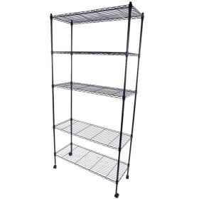 5-Layer Plastic Coated Iron Shelf with 1.5" Nylon Wheels Made with high-Grade Iron with Plastic Coating Tough and Durable Black RT