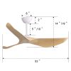 52 Inch Indoor Ceiling Fan No Light With 6 Speed Remote Control 3 ABS Blade Reversible DC Motor For Home