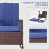 Outsunny Wicker Outdoor Rocking Chair, Patio Recliner with Adjustment Backrest, PE Rattan Lounge Chair with Adjustable Footrest and Cushions for Garde