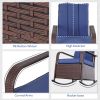 Outsunny Wicker Outdoor Rocking Chair, Patio Recliner with Adjustment Backrest, PE Rattan Lounge Chair with Adjustable Footrest and Cushions for Garde