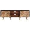 TV Stand 55.1"x11.8"x18.1" Rough Mango Wood and Solid Wood Acacia