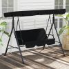 Outsunny 3-Seat Outdoor Patio Swing Chair with Removable Cushion, Steel Frame Stand and Adjustable Tilt Canopy for Patio, Garden, Poolside, Balcony, B