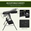 Outsunny 3-Seat Outdoor Patio Swing Chair with Removable Cushion, Steel Frame Stand and Adjustable Tilt Canopy for Patio, Garden, Poolside, Balcony, B