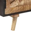 TV Stand 55.1"x11.8"x18.1" Rough Mango Wood and Solid Wood Acacia