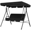 Outsunny 3-Seat Outdoor Patio Swing Chair with Removable Cushion, Steel Frame Stand and Adjustable Tilt Canopy for Patio, Garden, Poolside, Balcony, B