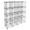 16-Cube Organizer Cube Storage Shelves Wire Cube Storage Origami Shelves Metal Grid Multifunction Shelving Unit Modular Cubbies Organizer Bookcase RT