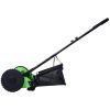 16-Inch 5-Blade Push Reel Lawn Mower with Grass Catcher, GREEN COLOR
