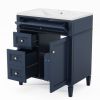 30'' Bathroom Vanity with Top Sink, Modern Bathroom Storage Cabinet with 2 Drawers and a Tip-out Drawer, Single Sink Bathroom Vanity