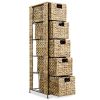 Storage Unit with 5 Baskets 10"x14.6"x39.4" Water Hyacinth