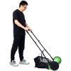16-Inch 5-Blade Push Reel Lawn Mower with Grass Catcher, GREEN COLOR