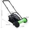 16-Inch 5-Blade Push Reel Lawn Mower with Grass Catcher, GREEN COLOR