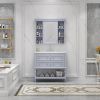 36'' Bathroom Vanity with Medicine Cabinet, Modern Mirror Cabinet with Adjustable Shelf, Bathroom Storage Cabinet with 4 Drawers, Solid Wood Frame Bat