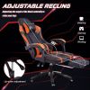 Video Game Chairs for Adults, PU Leather Gaming Chair with Footrest, 360¬∞Swivel Adjustable Lumbar Pillow Gamer Chair, Comfortable Computer Chair for