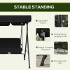 Outsunny 3-Seat Outdoor Patio Swing Chair with Removable Cushion, Steel Frame Stand and Adjustable Tilt Canopy for Patio, Garden, Poolside, Balcony, B
