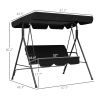 Outsunny 3-Seat Outdoor Patio Swing Chair with Removable Cushion, Steel Frame Stand and Adjustable Tilt Canopy for Patio, Garden, Poolside, Balcony, B