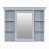 36'' Bathroom Vanity with Medicine Cabinet, Modern Mirror Cabinet with Adjustable Shelf, Bathroom Storage Cabinet with 4 Drawers, Solid Wood Frame Bat