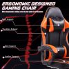 Video Game Chairs for Adults, PU Leather Gaming Chair with Footrest, 360¬∞Swivel Adjustable Lumbar Pillow Gamer Chair, Comfortable Computer Chair for