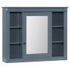 35'' x 28'' Wall Mounted Bathroom Storage Cabinet, Medicine Cabinet, Modern Bathroom Wall Cabinet with Mirror, Mirror Cabinet with 6 Open Shelves (Not