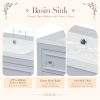 36'' Bathroom Vanity with Medicine Cabinet, Modern Mirror Cabinet with Adjustable Shelf, Bathroom Storage Cabinet with 4 Drawers, Solid Wood Frame Bat
