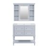 36'' Bathroom Vanity with Medicine Cabinet, Modern Mirror Cabinet with Adjustable Shelf, Bathroom Storage Cabinet with 4 Drawers, Solid Wood Frame Bat