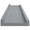 Picture Frame Ledge Shelves 2 pcs Gray 15.7"x3.5"x1.2" MDF