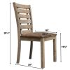 5pcs Table Set Round Dining Table Solid Wood Modern Farmhouse Rustic Look Distressed Look