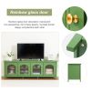 71-inchstylishTVcabinet Entertainment CenterTV stand,TVConsoleTable, Media Console,solidwood frame,Changhong glass door,Metal handle,antique green,can