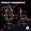 Video Game Chairs for Adults, PU Leather Gaming Chair with Footrest, 360¬∞Swivel Adjustable Lumbar Pillow Gamer Chair, Comfortable Computer Chair for