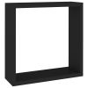 Wall Cube Shelves 3 pcs Black MDF