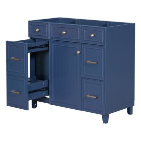 [Cabinet Only] 36" Bathroom Vanity(Sink not included) (Color: Navy blue)